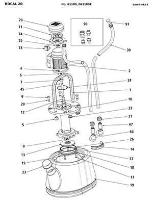 компоновочная схема для промывочного насос rocal 20